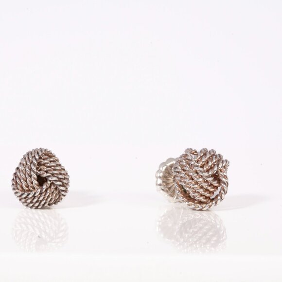 Authentic Tiffany & Co Sterling Silver Knott Braided Stud Earrings - Picture 4 of 4